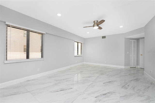 empty room with ceiling fan