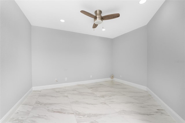 unfurnished room featuring ceiling fan