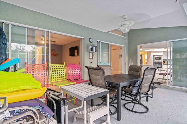 dining area featuring ceiling fan