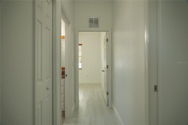 hall featuring light wood-type flooring