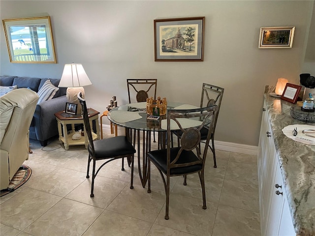 view of tiled dining room