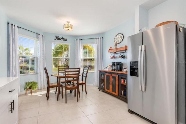 view of tiled dining room