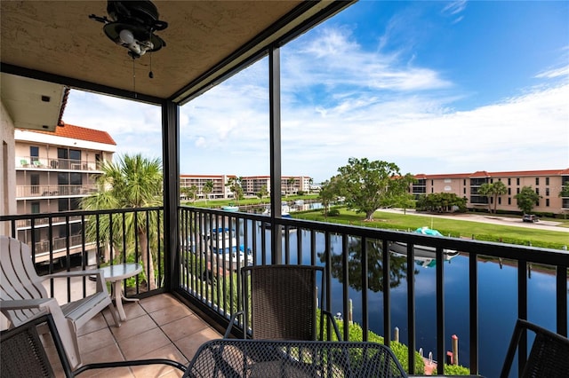 balcony with a water view