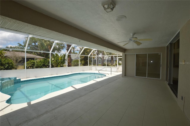 515 Allworthy St, Port Charlotte, FL 33954 - view of pool with a fenced in pool, a patio, a lanai, and ceiling fan