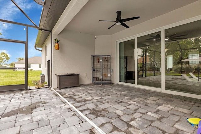 16195 Maya Cir, Punta Gorda, FL 33955 - unfurnished sunroom featuring ceiling fan and healthy amount of natural light