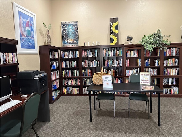 office area with carpet flooring