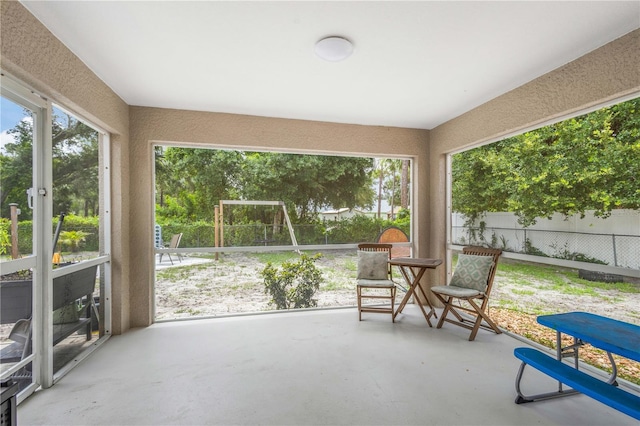 view of sunroom