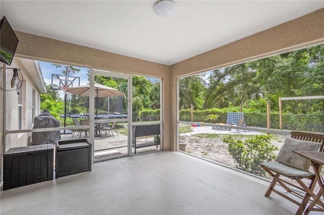 view of unfurnished sunroom