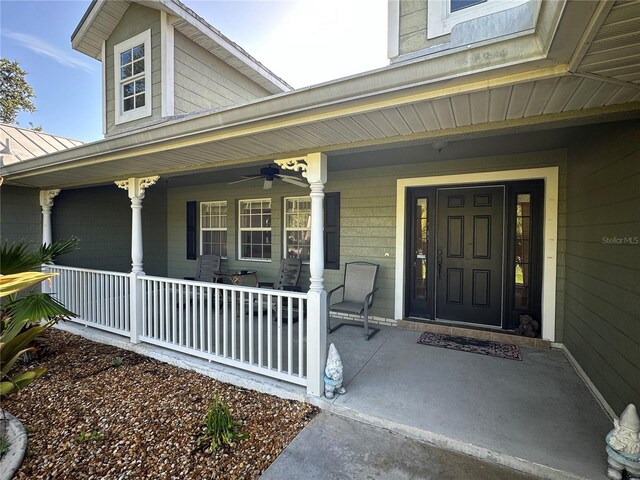 entrance to property with a porch