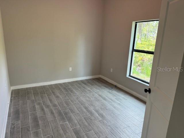 empty room with hardwood / wood-style flooring