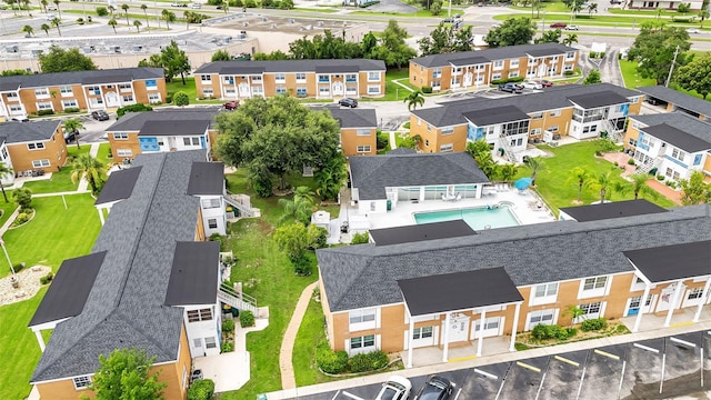 bird's eye view with a residential view