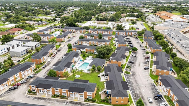 drone / aerial view with a residential view