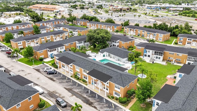 drone / aerial view with a residential view