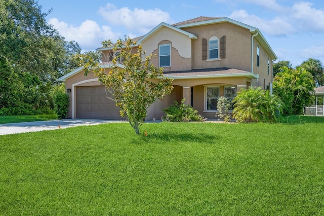 view of front of property with a front lawn