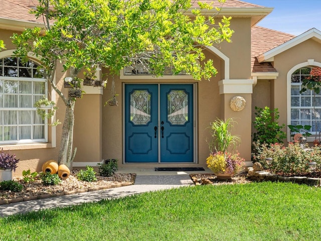 entrance to property with french doors