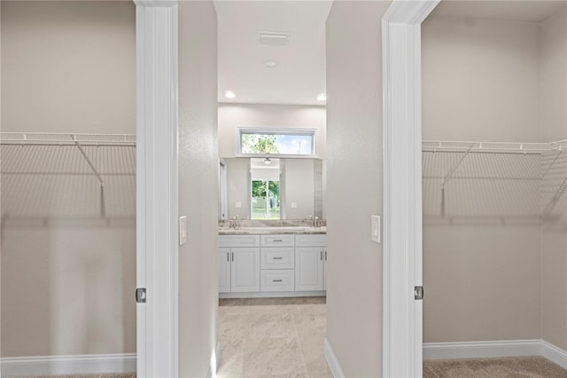 spacious closet featuring sink