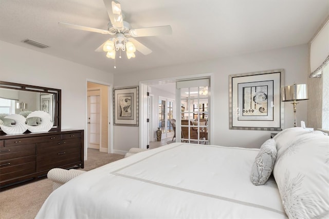 bedroom with carpet and ceiling fan