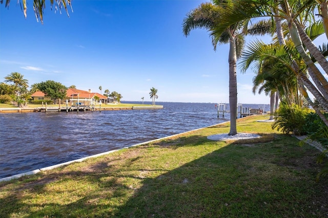 view of water feature featuring a boat dock