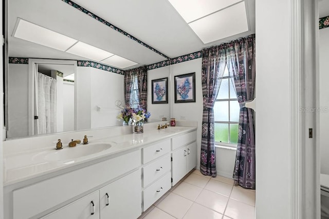 bathroom featuring vanity and tile patterned floors