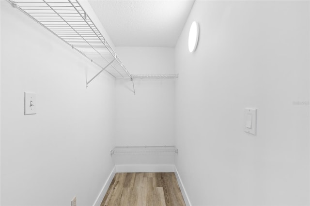 walk in closet featuring light hardwood / wood-style floors