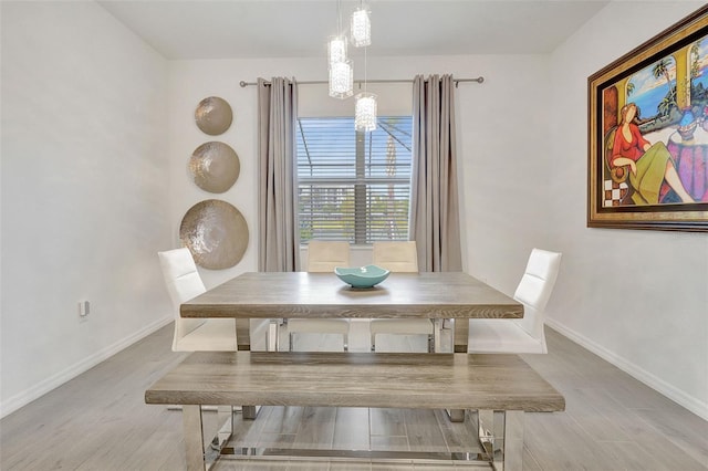 dining area featuring light hardwood / wood-style flooring