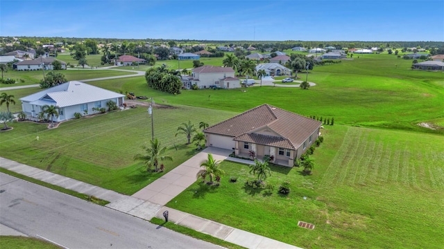 aerial view with a residential view