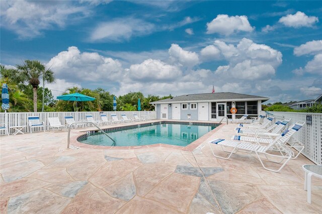 view of pool with a patio