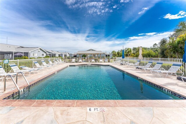 view of pool with a patio