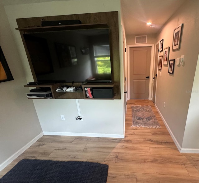 hall featuring light hardwood / wood-style floors