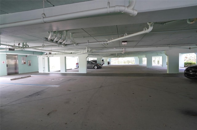 parking deck with a garage door opener