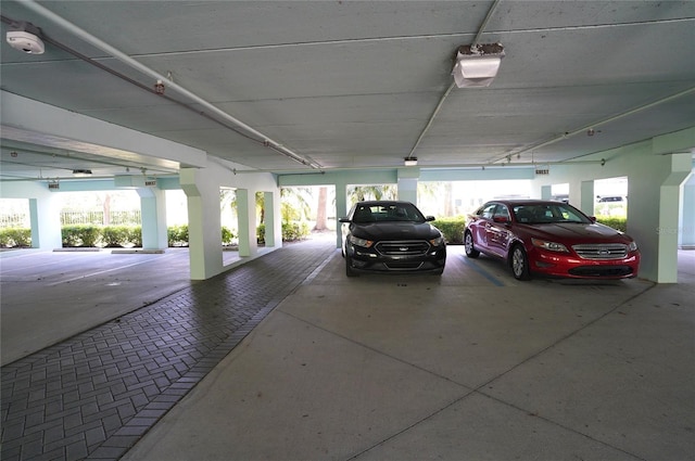 garage with a carport