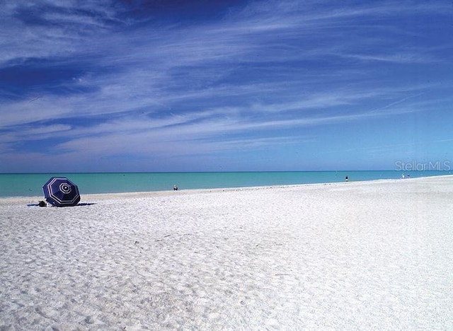 property view of water with a beach view