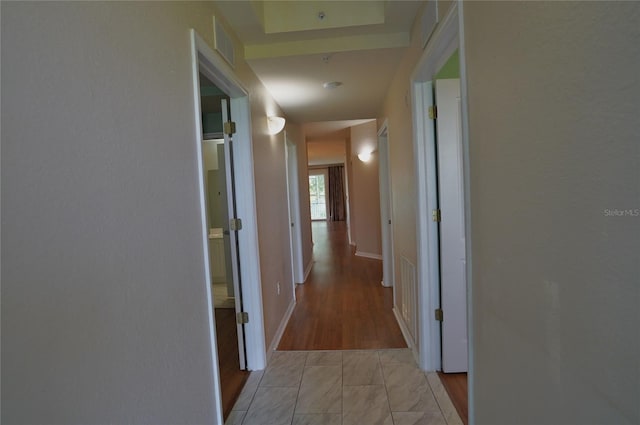 hallway featuring light hardwood / wood-style floors