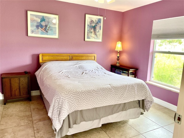 view of tiled bedroom