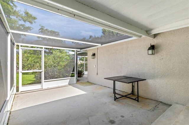 view of unfurnished sunroom