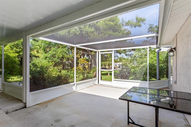 view of unfurnished sunroom