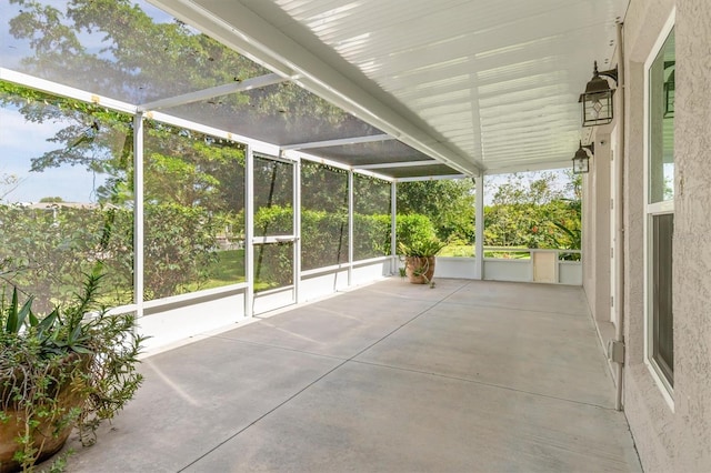 view of unfurnished sunroom