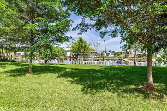 view of yard with fence