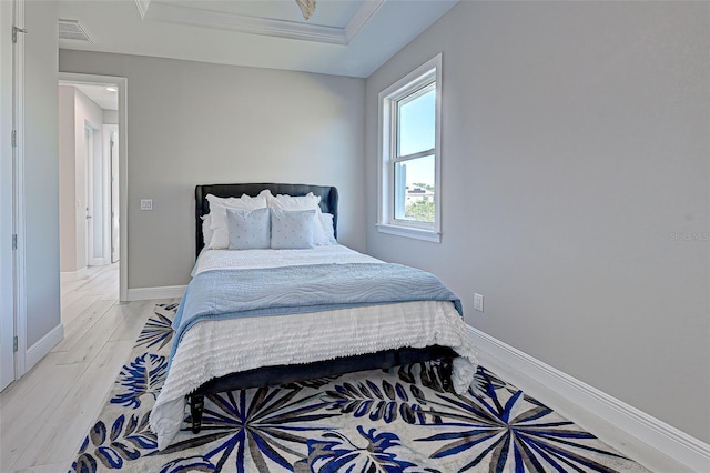 bedroom featuring light hardwood / wood-style floors