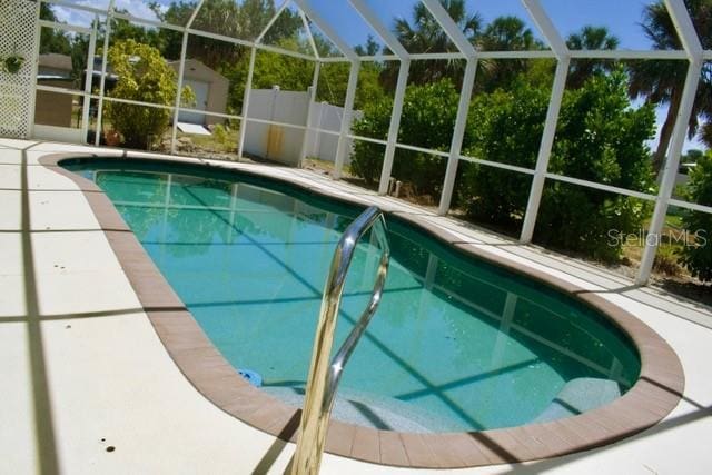 pool with a lanai