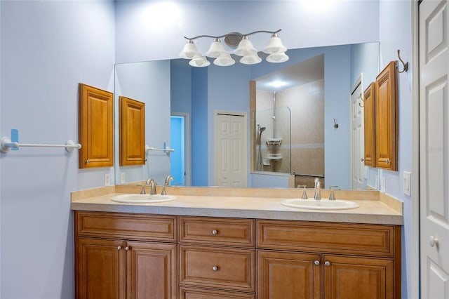 bathroom featuring dual vanity