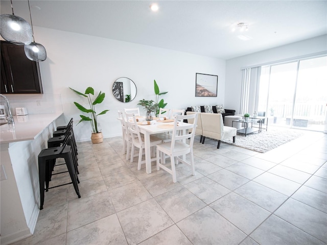 view of tiled dining area