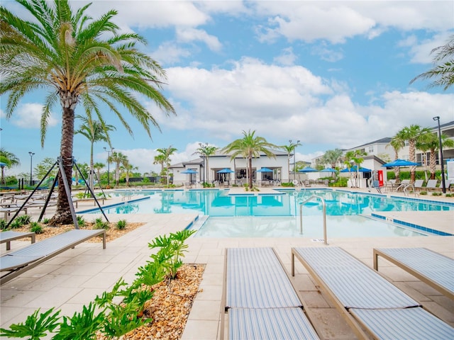 view of pool with a patio