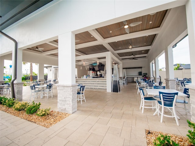 view of patio / terrace with ceiling fan