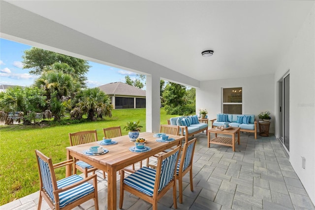 view of patio / terrace with an outdoor living space