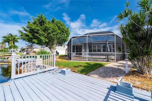 exterior space featuring a lanai