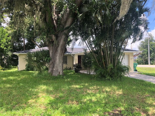 view of front facade with a front yard