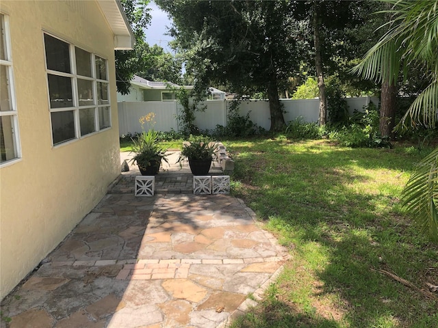 view of yard with a patio area