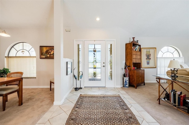 view of carpeted entryway