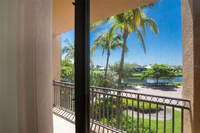 balcony with a water view